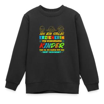Erzieherin Kindergarten Stolze Erzieherin - Kinder Premium Organic Sweatshirt - Schwarz - Vorne - AI Model Kid Female (0cm)