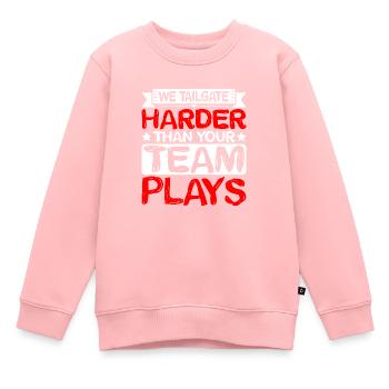 Nous suivons plus fort que votre équipe ne joue 2 - Sweat Premium enfant bio - rose - Devant - AI Model Kid Female (0cm)