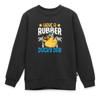Gummiente Gummienten Entenliebhaber Badezimmer - Kinder Premium Organic Sweatshirt - Schwarz - Vorne - AI Model Kid Female (0cm)