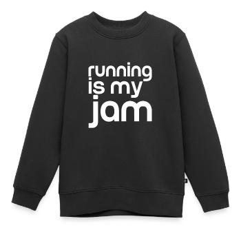 Courir est ma confiture - Sweat Premium enfant bio - noir - Devant - AI Model Kid Female (0cm)