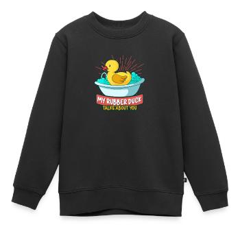 Gummiente Gummienten Entenliebhaber Badezimmer - Kinder Premium Organic Sweatshirt - Schwarz - Vorne - AI Model Kid Female (0cm)