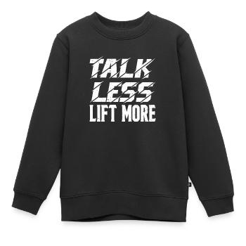Parler moins Soulever Plus 13 - Sweat Premium enfant bio - noir - Devant - AI Model Kid Female (0cm)