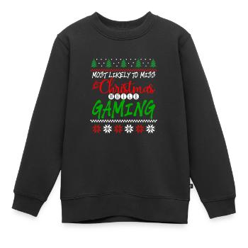 Most Likely To Miss Christmas While Gaming 4 - Kids Premium Organic Sweatshirt - black - Front - AI Model Kid Female (0cm)