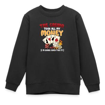 Poker Casino Poker Player Gambling Roulette Gift - Kinder Premium Organic Sweatshirt - Schwarz - Vorne - AI Model Kid Female (0cm)