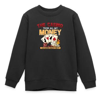 Poker Casino Poker Player Gambling Roulette Gift - Kinder Premium Organic Sweatshirt - Schwarz - Vorne - AI Model Kid Female (0cm)