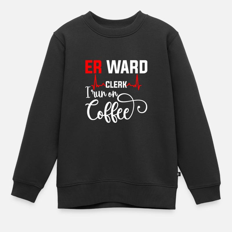 Er commis de quartier je cours sur le café 4 - Sweat Premium enfant bio - noir