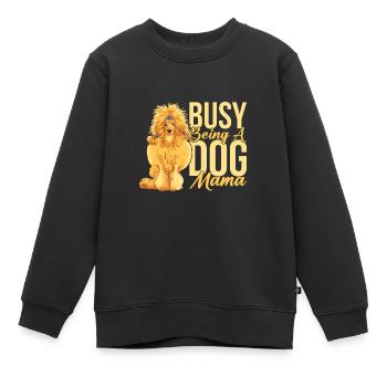 Busy being A dog mama - Kinder Premium Organic Sweatshirt - Schwarz - Vorne - AI Model Kid Female (0cm)