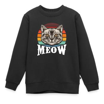 Miaou - Sweat Premium enfant bio - noir - Devant - AI Model Kid Female (0cm)