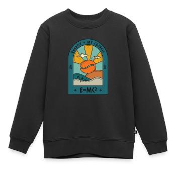 Énergie = mon café - E = MC - Sweat Premium enfant bio - noir - Devant - AI Model Kid Female (0cm)