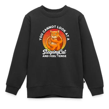 You can't look at a sleeping cat - Kids Premium Organic Sweatshirt - black - Front - AI Model Kid Female (0cm)