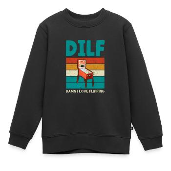 Flipper Arcade Spiel Retro Vintage Pinball Maschin - Kinder Premium Organic Sweatshirt - Schwarz - Vorne - AI Model Kid Female (0cm)