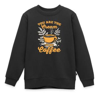 Du Bist Die Sahne Zu Meinem Kaffee - Kinder Premium Organic Sweatshirt - Schwarz - Vorne - AI Model Kid Female (0cm)