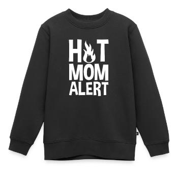 Hot Mom Alert - Kinder Premium Organic Sweatshirt - Schwarz - Vorne - AI Model Kid Female (0cm)