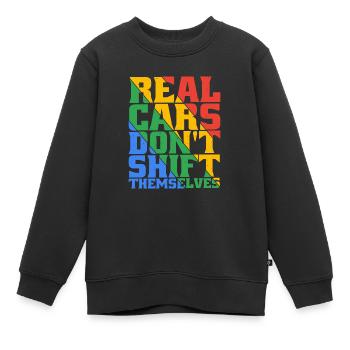 Real Cars Don't Shift Themselves 5 - Kinder Premium Organic Sweatshirt - Schwarz - Vorne - AI Model Kid Female (0cm)