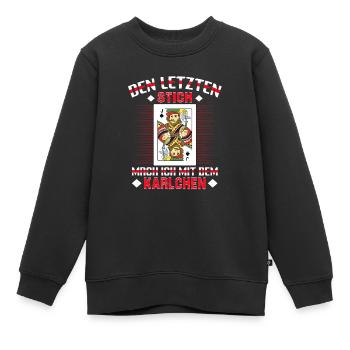 Doppelkopf Karlchen Kartenspieler - Kinder Premium Organic Sweatshirt - Schwarz - Vorne - AI Model Kid Female (0cm)