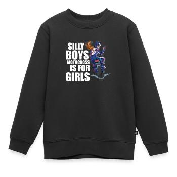 Dirt Bike Dirt Bike Riding Motocross Dirt Biking - Kinder Premium Organic Sweatshirt - Schwarz - Vorne - AI Model Kid Female (0cm)