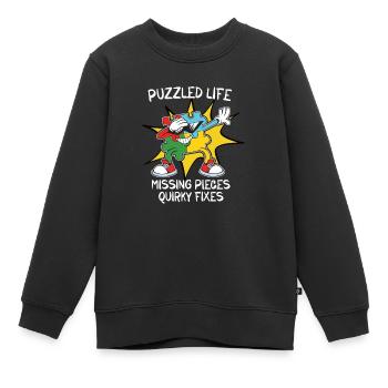 Puzzle Lover Jigzaw Puzzle Brettspiel Puzzler - Kinder Premium Organic Sweatshirt - Schwarz - Vorne - AI Model Kid Female (0cm)