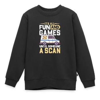 Commis des postes Postlady Postman Post Office - Sweat Premium enfant bio - noir - Devant - AI Model Kid Female (0cm)
