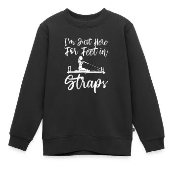 I'm Just Here For Feet In Straps 4 - Kinder Premium Organic Sweatshirt - Schwarz - Vorne - AI Model Kid Female (0cm)