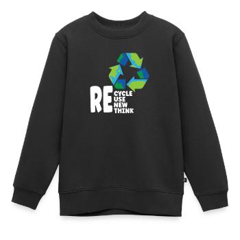 Changement climatique Environnemental Jour de la Terre 2022 - Sweat Premium enfant bio - noir - Devant - AI Model Kid Female (0cm)