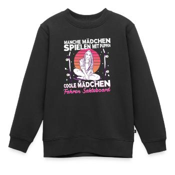 Skateboard Mädchen Skaterin Coole Mädels skaten - Kinder Premium Organic Sweatshirt - Schwarz - Vorne - AI Model Kid Female (0cm)