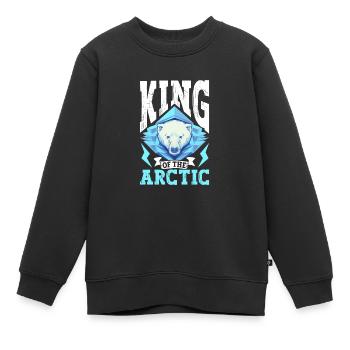 Polar Bear Global Warming Artic Seal hunting Ursus - Kids Premium Organic Sweatshirt - black - Front - AI Model Kid Female (0cm)