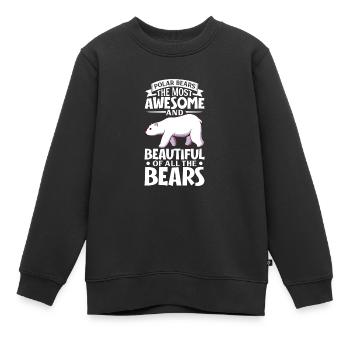 Polar Bear Global Warming Artic Seal hunting Ursus - Kids Premium Organic Sweatshirt - black - Front - AI Model Kid Female (0cm)
