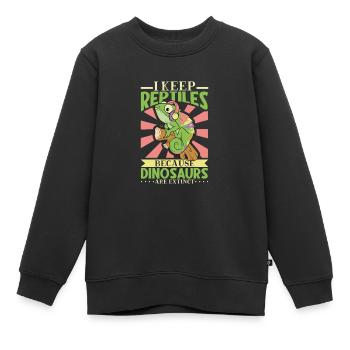 Chameleon Reptile Propriétaire Lizard Reptile Pet - Sweat Premium enfant bio - noir - Devant - AI Model Kid Female (0cm)