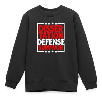 Survivant de la soutenance de thèse 8 - Sweat Premium enfant bio - noir - Devant - AI Model Kid Female (0cm)