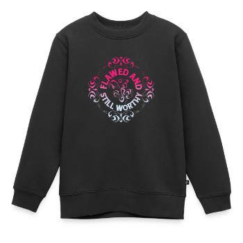 Flawed And Still Worthy 4 - Kinder Premium Organic Sweatshirt - Schwarz - Vorne - AI Model Kid Female (0cm)