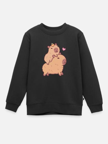 Süßes Baby-Capybara Trampt Eine Fahrt - Kinder Premium Organic Sweatshirt - Schwarz