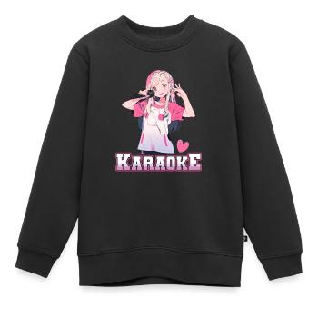 Filles Manga Anime Karaoké - Sweat Premium enfant bio - noir - Devant - AI Model Kid Female (0cm)