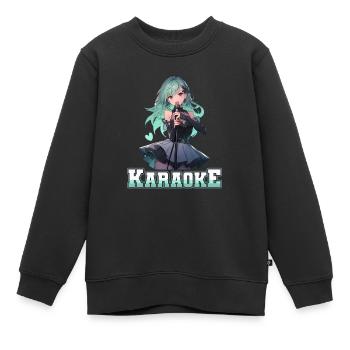 Filles Manga Anime Karaoké - Sweat Premium enfant bio - noir - Devant - AI Model Kid Female (0cm)