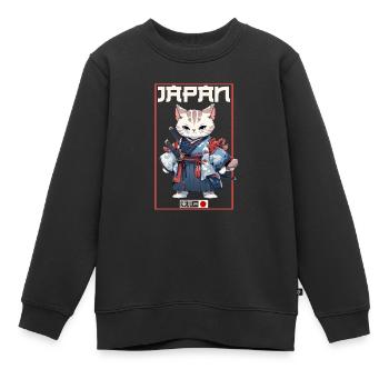 Chat d’Asie Samouraï japonais Samouraï - Sweat Premium enfant bio - noir - Devant - AI Model Kid Female (0cm)