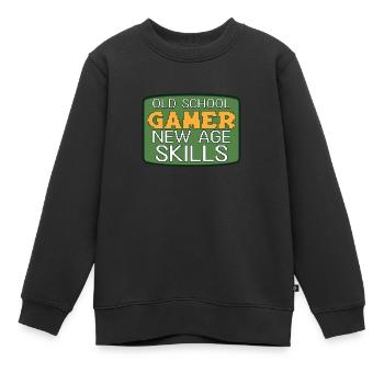 Drôle de culture du jeu rétro - Sweat Premium enfant bio - noir - Devant - AI Model Kid Female (0cm)