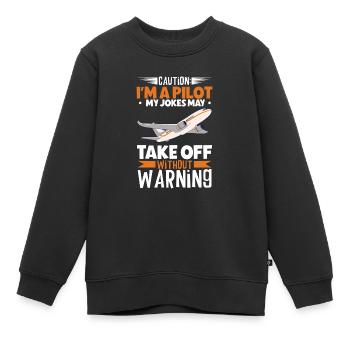Pilote Aviation Avion Compagnie aérienne Futurs pilotes - Sweat Premium enfant bio - noir - Devant - AI Model Kid Female (0cm)