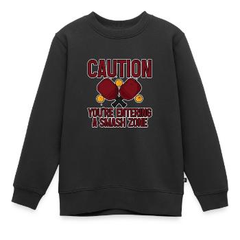 Attention : Vous entrez dans une zone de smash 3 - Sweat Premium enfant bio - noir - Devant - AI Model Kid Female (0cm)
