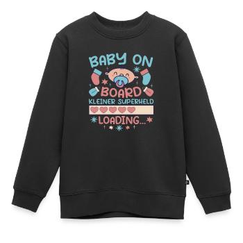 Schwanger Schwangerschaft Baby on board - Kinder Premium Organic Sweatshirt - Schwarz - Vorne - AI Model Kid Female (0cm)