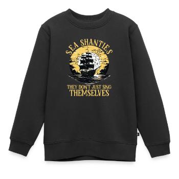 Sailors Sea Shanty Singing Ship Adventures - Kinder Premium Organic Sweatshirt - Schwarz - Vorne - AI Model Kid Female (0cm)