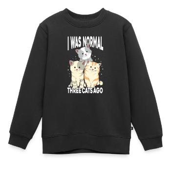 J’étais normal - Sweat Premium enfant bio - noir - Devant - AI Model Kid Female (0cm)