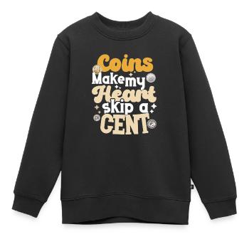 Collection de pièces de monnaie amusante pour les collectionneurs de pièces de monnaie et - Sweat Premium enfant bio - noir - Devant - AI Model Kid Female (0cm)