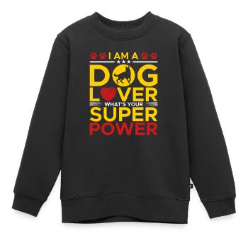 Ich Bin Ein Hundeliebhaber - Kinder Premium Organic Sweatshirt - Schwarz - Vorne - AI Model Kid Female (0cm)