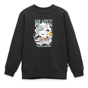 Bon Appétit édition féline - Sweat Premium enfant bio - noir - Devant - AI Model Kid Female (0cm)