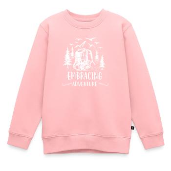 Embrasser l’aventure - Sweat Premium enfant bio - rose - Devant - AI Model Kid Female (0cm)