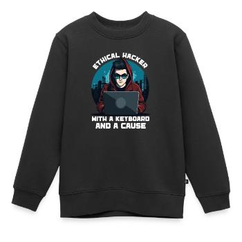 Ethical Hacking Analyst Ethical Cyber Security - Kids Premium Organic Sweatshirt - black - Front - AI Model Kid Female (0cm)