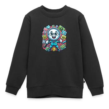 Philatélie Philatéliste philatéliste philatélique - Sweat Premium enfant bio - noir - Devant - AI Model Kid Female (0cm)