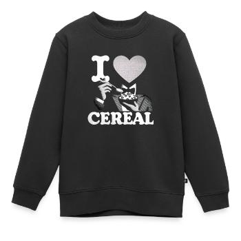 J’adore les céréales 6 - Sweat Premium enfant bio - noir - Devant - AI Model Kid Female (0cm)