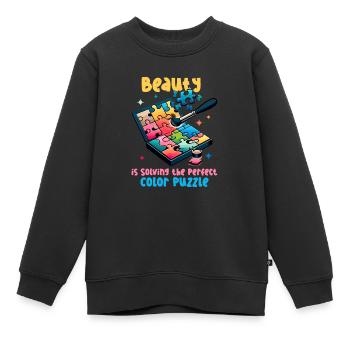 Puzzle Lover Jigzaw Puzzle Brettspiel Puzzler - Kinder Premium Organic Sweatshirt - Schwarz - Vorne - AI Model Kid Female (0cm)
