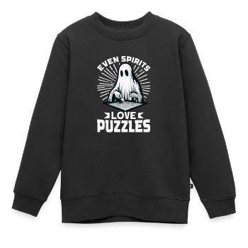Puzzle Lover Jigzaw Puzzle Brettspiel Puzzler - Kinder Premium Organic Sweatshirt - Schwarz - Vorne - AI Model Kid Female (0cm)