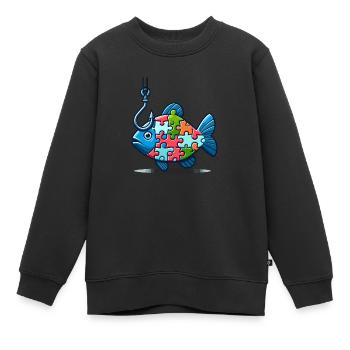 Puzzle Lover Jigzaw Puzzle Brettspiel Puzzler - Kinder Premium Organic Sweatshirt - Schwarz - Vorne - AI Model Kid Female (0cm)